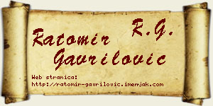 Ratomir Gavrilović vizit kartica